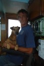 Captain and dog on the way from Prickly Bay back to St. George
