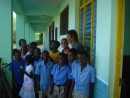 Some of the kids and Mrs. James and headteacher