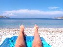 Tiros beach, seen from Chris