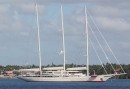 90 metre (295ft) Athena, anchored outside Campo de Casa Marina, La Romana, Dominican Republic.  It is reportedly the largest privately owned yacht in the world and largest launched since the 1930