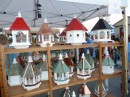 Fancy bird houses on sale at the Festival at Morehead City, NC, USA