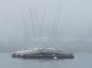 Fog in the Rockland Harbor, Maine, USA