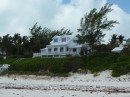 Many houses overlook the pink sand beach on the Atlantic Ocean side of Eleuthera