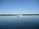 Early morning calm with lobster buoys outside of The Basin, Maine, USA