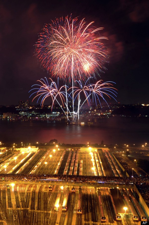 Fireworks light up the sky during the annual Macy