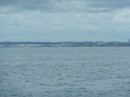 Distant view of the town of Colon, Panama