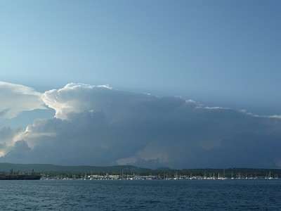 Storm over Rockland, Maine, USA