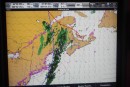 This is the cold front after it had moved east past our position, shown by the black boat on the chart.