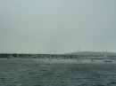 Heavy rain and 36 knots of wind approaching Vanish at Rockland, Maine, USA