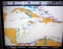 Our route north towards Jamaica.  You can see the vessel (Vanish) position on the chart.