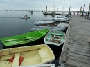 Dinghies in the harbour, Rockland, Maine, USA