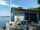 Bar Harbor Yacht Club building, Maine, USA, cosy and hospitable with a large fireplace and great views.