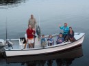 The Rea and White families who dropped by for a chat near Trafton Island.  Their Grandmother Mrs. Rae purchased Trafton Island, Maine in 1947.  It is a mecca for visiting yachties although it