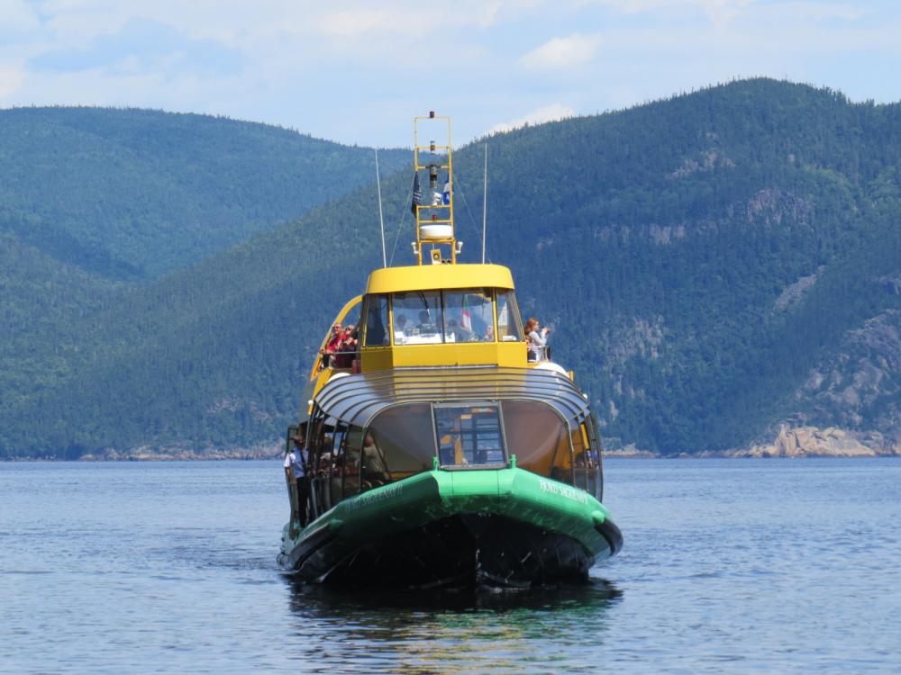 Our cruise vessel on the Saguenay Fjord, QC, Canada.