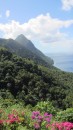 View of Pitons from Ladera Restaurant and Resort.