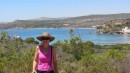 Linda hiking up to Poseidon