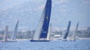 This yacht race had many competing yachts, but the one in the middle really stood out!