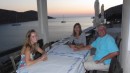 Emily, Linda, and Don at taverna on Kythnos