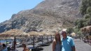 Victoria and Don at Black Beach in Santorini
