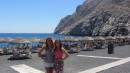 Victoria and Emily at Black Beach in Santorini