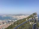 View from the top of the Rock of Gibraltar- Danica in anchored in the bay on the Spanish side