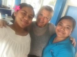 Posing with Grace and Shalom from Niue Telecom