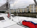 Foredeck with spinaker in bag