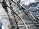 The temporary repair of the starboard aft shroud chain plate fixing