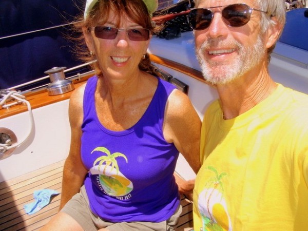 All dressed up in our "official" Pacific Puddle Jump shirts to celebrate crossing the Equator and becoming "Shellbacks."