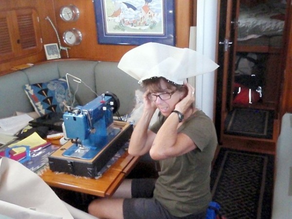 Well, I thought she was making dinghy chaps - but, maybe not!