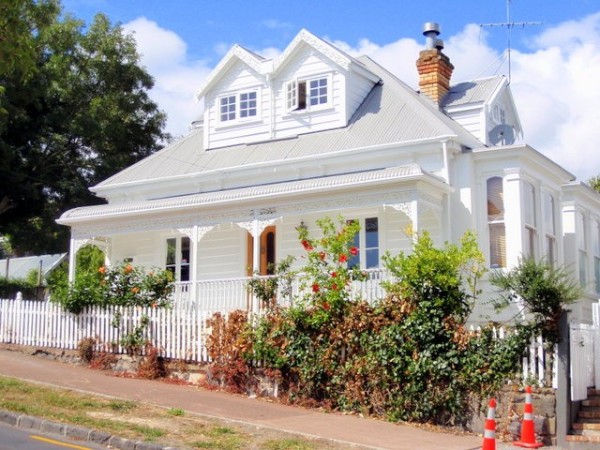A grand home on a residential side street in Ponsonby