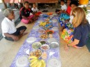 Tai and his family share a bountiful meal of traditional Fijian dishes with us after church on Sunday.