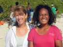 Linda and Sarah, who was usually among the first to greet us in the village, and who often accompanied Linda on her beachcombing expeditions.