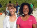 Linda and Sarah - with two of the brightest smiles on the beach!
