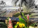Flowers in the waterfront park, Papeete, Tahiti.