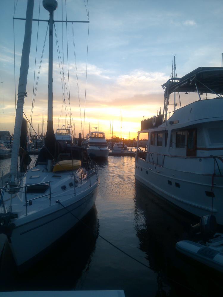 Sunset from our dock, Stock Island Marina