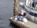 Jillian on the dock fishing!  This was supposed to be our first photo album photo but it just wouldn