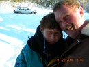 Jackie & Jonathan in Sitka; enjoying  gorgeous sunshine and tons of snow