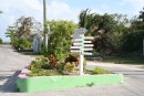 Sign post, Green Castle village, Eleuthera, Bahamas.