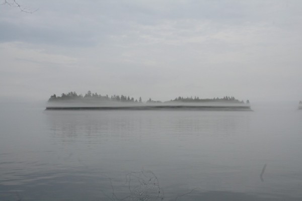 Fog lifting Tinkers Island, NB