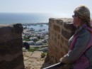 Karen looking out from the fort