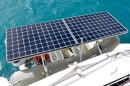 Solar Panels located on the davits also make for a dingy cover.