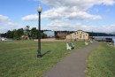 Catskill Point Historical Site - Looking north from the edge of the Catskill River.  The Hudson River is on the right.