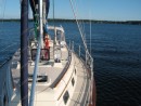 At anchor in Indian Bay, White Lake, MI