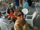 Marjorie at the American Schooner floating bar.
