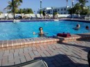 Marjorie enjoying the pool at Bahia Mar Marina