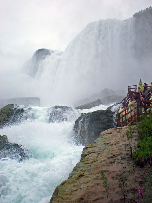 Looking up at the American Falls