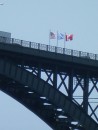 Peace Bridge over Niagara River and Black Rock Canal between USA and Canada