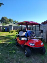 Vic`s golf cart for J&J to enjoy in the beach community of Old Saybrook
