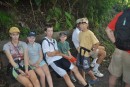 Anna, Hannah, Grayson, Hayden and Matthew pausing to rest on Saba.